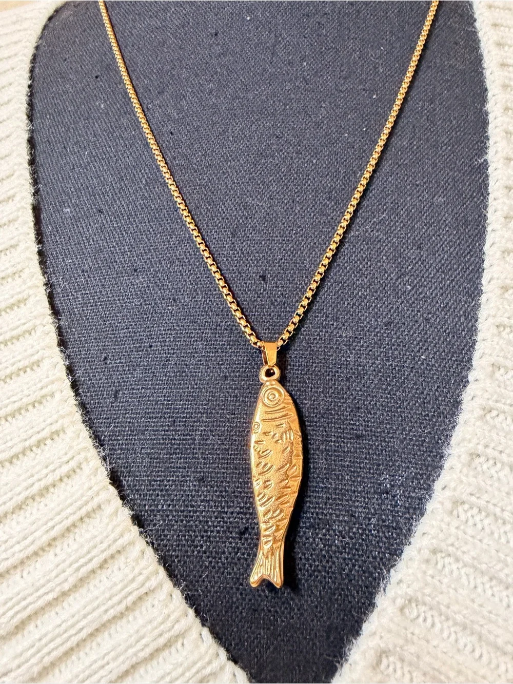 Gold Fish Pendant Necklace - Unbranded